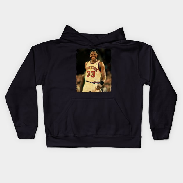 Patrick Ewing - Vintage Design Of Basketball Kids Hoodie by JULIAN AKBAR PROJECT